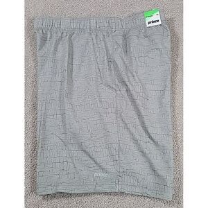Prince Shorts Men's 2 Way Stretch Plus Wicking Gray CRACKED XXL 9"‎ INSEAM, NWT